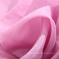 14M/M Pink plain dyed jacquard organza silk organza fabric 100%silk